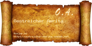 Oestreicher Amrita névjegykártya